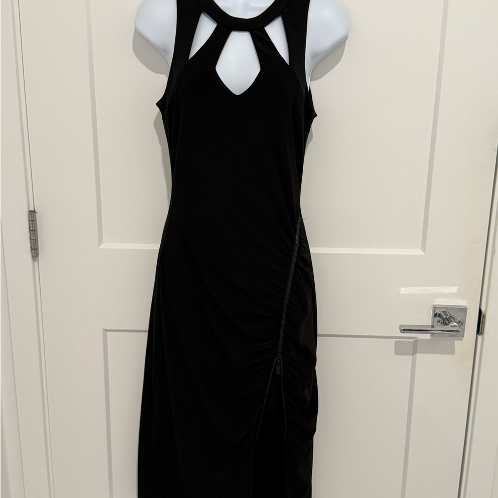 Cache Black Halter Sheath Cocktail Dress